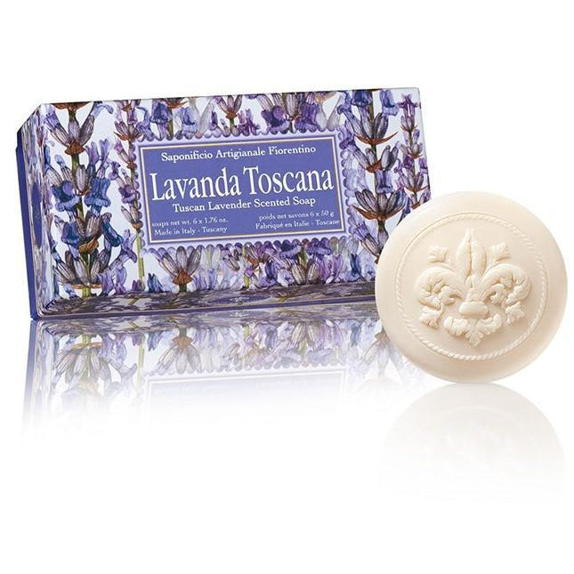 Lavanda Toscana - Geschenkbox - Lavendel - 6 x 50g - rund