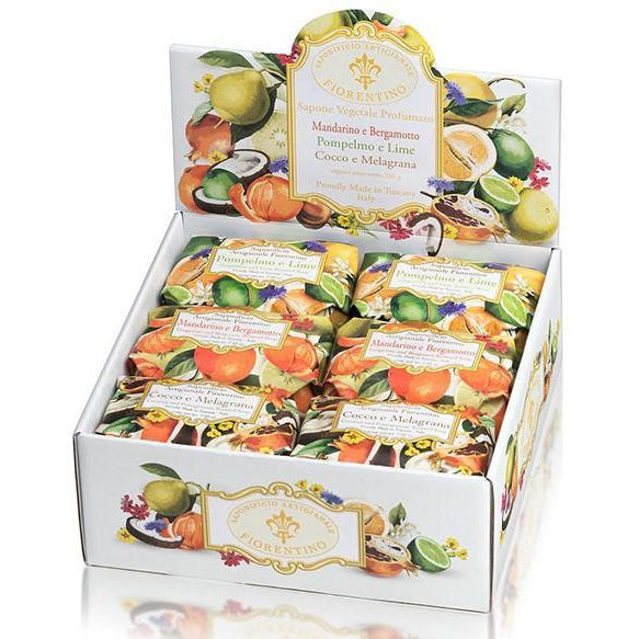 Raffaello - Display mit 12x200g Seifen - Mandarine & Bergamotte/Grapefruit & Limette/Kokos & Granatapfel - oval